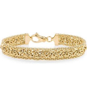 18K Gold Over Sterling Silver Byzantine Bracelet